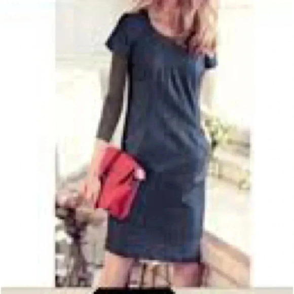 Boden Montmartre Needlecord Finewale Pintuck Corduroy Charcoal Grey Dress 4R - Picture 1 of 12